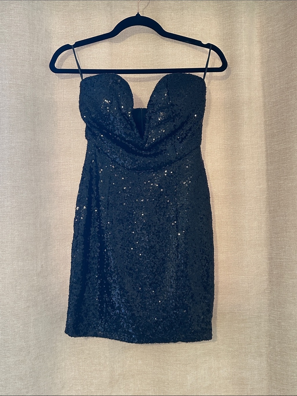 Black Sequin Sweetheart Mini Dress